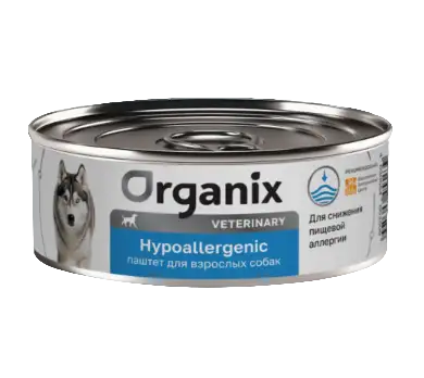 Organix vet  HYPOALLERGENIC консервы для взрослых собак при пищевой аллергии