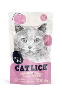 Купить kitty joy лакомство для кошек, крем-пюре с курицей и креветками