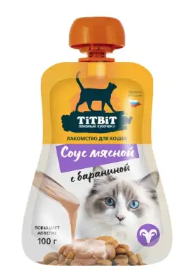 Купить titbit лакомство для кошек Соус мясной с бараниной