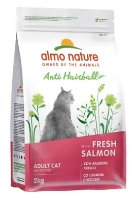 Almo Nature Hairball сухой корм для взрослых кошек для выведения комочков шерсти из желудка, со свежим лососем