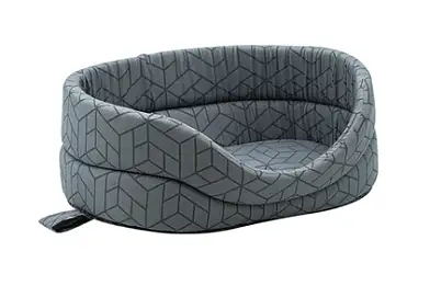ZOOexpress лежанка овальная «Геометрия» для кошек и собак бязь, серая
