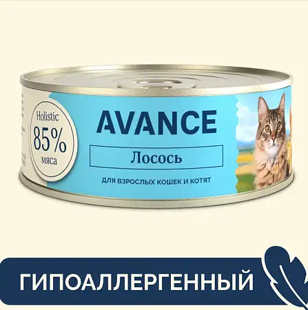 Купить avance holistic консервы Для кошек и котят с лососем, natural&healthy salmon