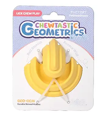 PetDreamHouse игрушка интерактивная для собак из натурального каучука Chewtastic Geometrics Geo-Hex горчичный