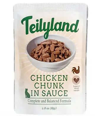 Teilyland влажный корм для кошек кусочки с курицей в соусе (пауч)
