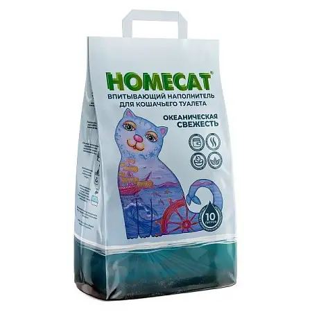 Купить homecat океаническая свежесть впитывающий наполнитель для кошек